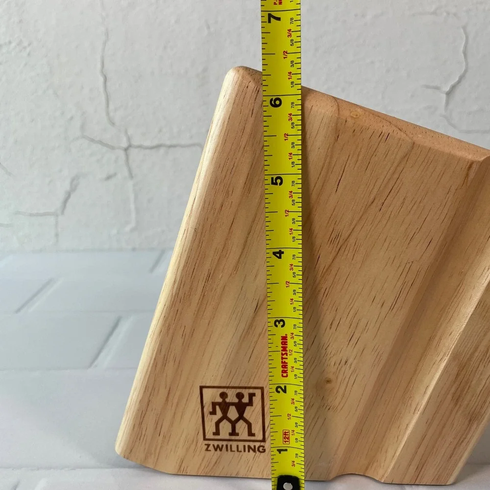 NEW Zwilling JA Henckels 8 Slot Wooden Vertical Steak Knife Block Natural Wood